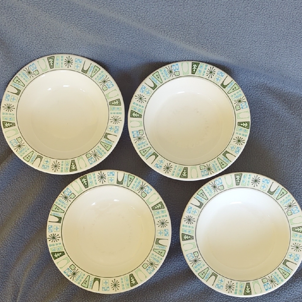 Cathay Atomic Starburst Set Of 4 Coupe Soup Bowls
